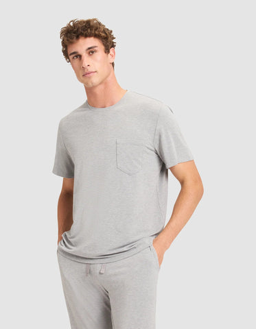Men's Bamboo Stretch-Knit Short Sleeve Tee & Pant Pajama Set
