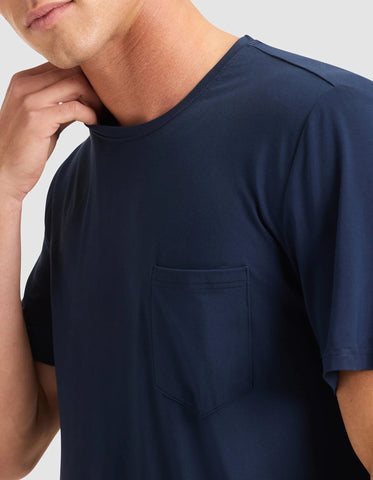 Men's Bamboo Stretch-Knit Short Sleeve Tee & Pant Pajama Set