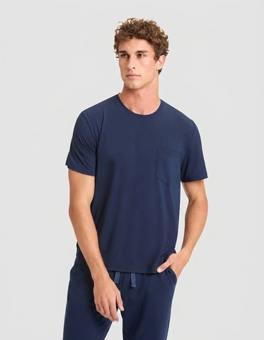 Men's Bamboo Stretch-Knit Short Sleeve Pajama Set