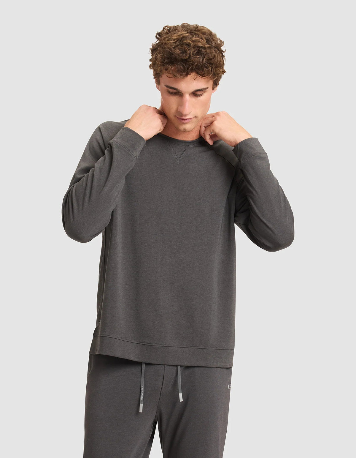 Men's Brushed Bamboo Pullover Crew
