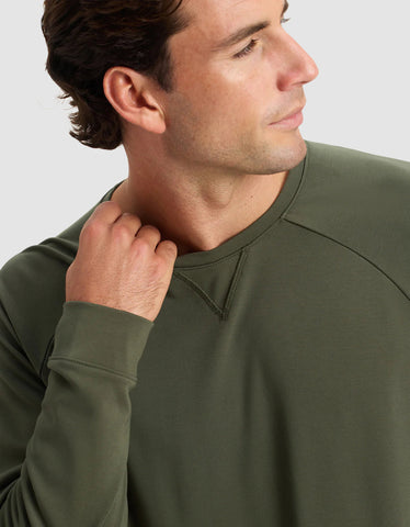Men's Brushed Bamboo Pullover Crew