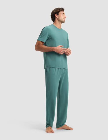 Men's First Layer Pajama Short Sleeve Tee & Pant Set