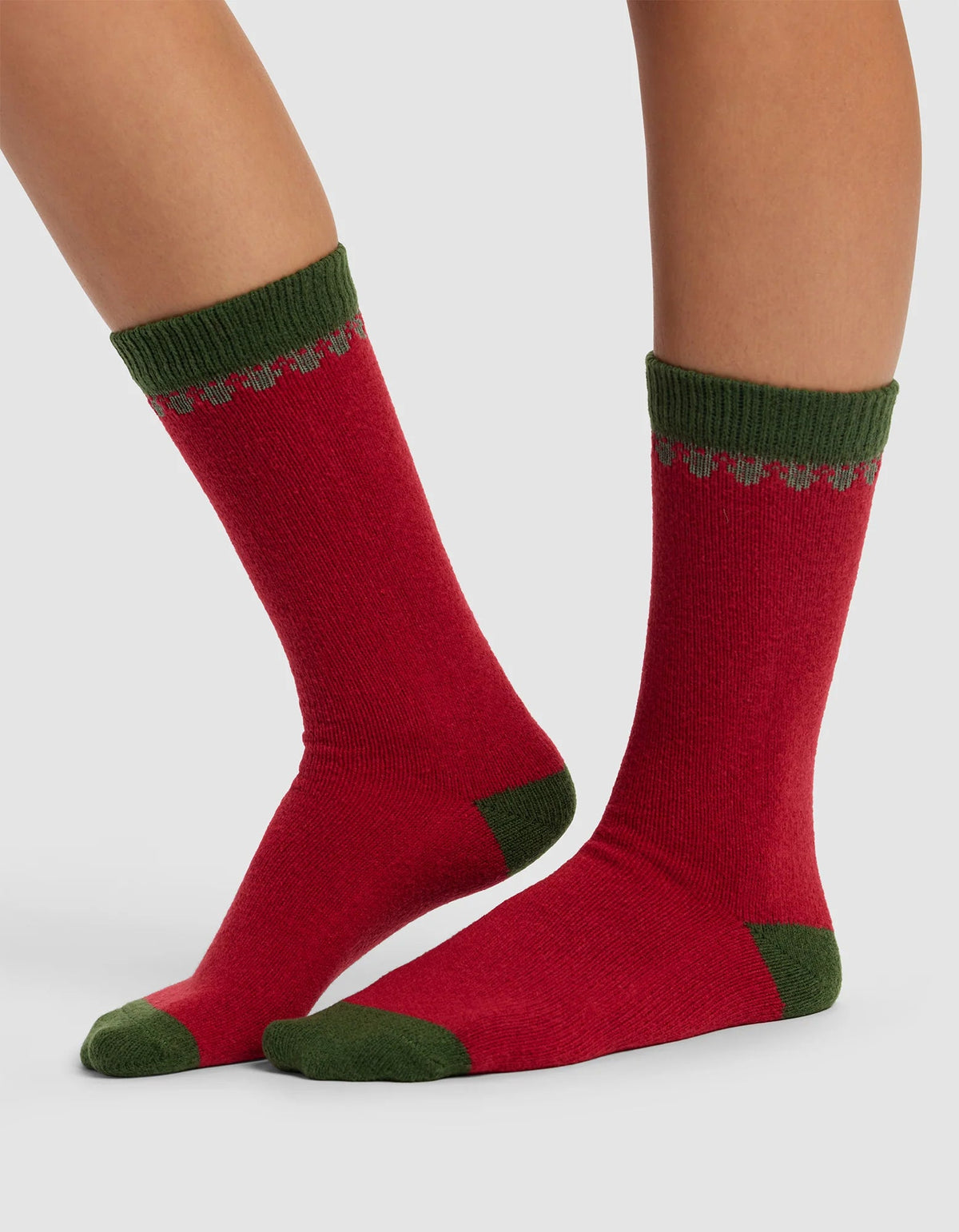 Mistletoe Plush Lounge Calf Sock - Last Chance