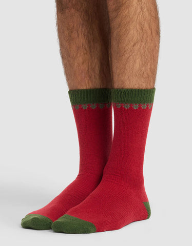 Mistletoe Plush Lounge Calf Sock - Last Chance