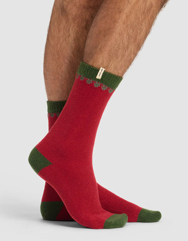 Mistletoe Plush Lounge Calf Sock - Last Chance
