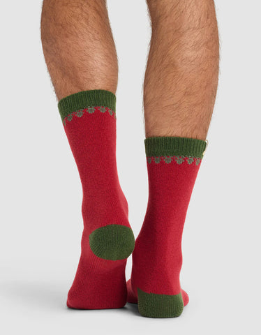 Mistletoe Plush Lounge Calf Sock - Last Chance