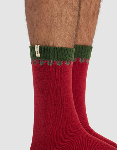 Mistletoe Plush Lounge Calf Sock - Last Chance