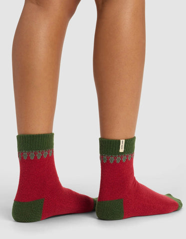 The Mistletoe Plush Modern Crew Sock - Last Chance