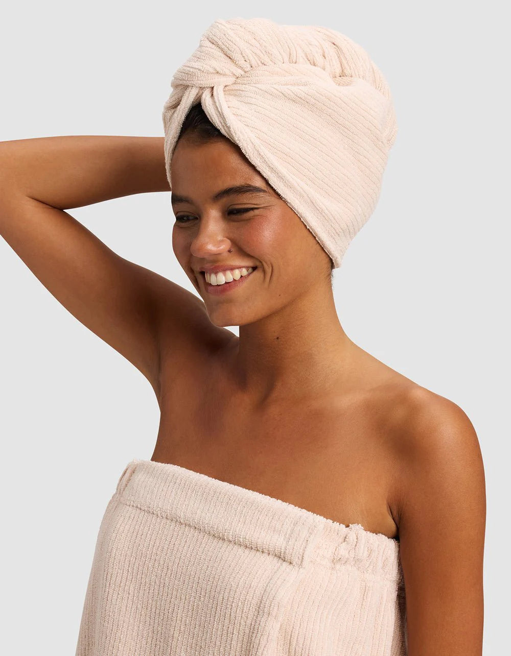 Ribbed Terry Hair Towel