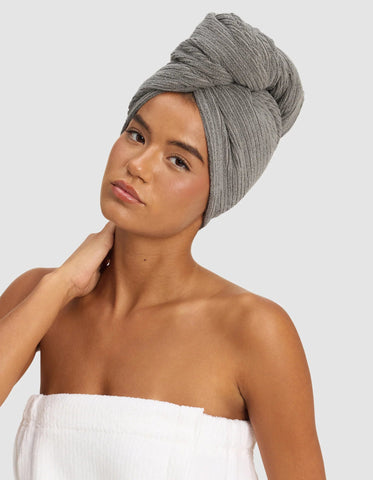 Ribbed Terry Hair Towel