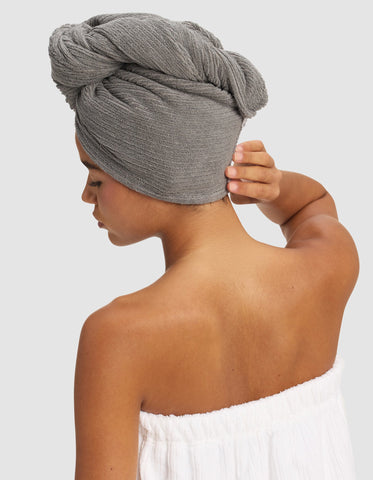 Ribbed Terry Hair Towel
