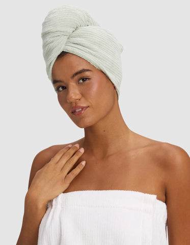 Ribbed Terry Hair Towel