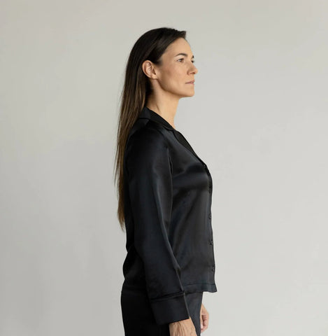 Serenity Silk Classic Long Sleeve Pajama Top - Last Chance