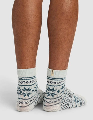 Snowflake Plush Lounge Quarter Sock - Last Chance