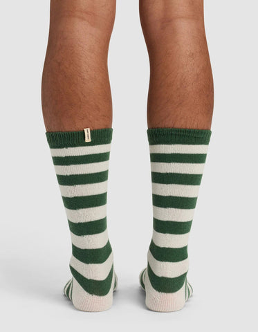 Striped Plush Lounge Calf Sock - Last Chance