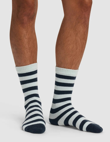 Striped Plush Lounge Calf Sock - Last Chance