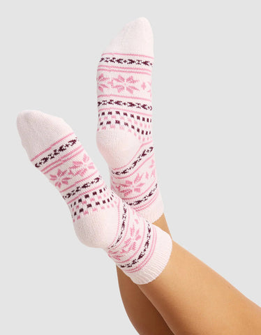 Snowflake Plush Lounge Quarter Sock - Last Chance