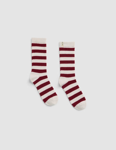 Striped Plush Lounge Calf Sock - Last Chance