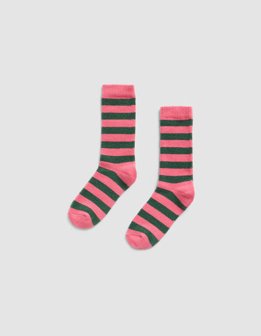 Striped Plush Lounge Calf Sock - Last Chance