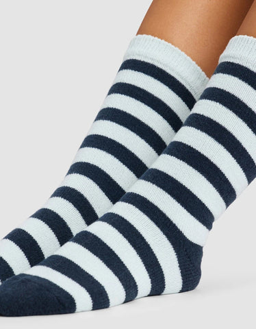 Striped Plush Lounge Calf Sock - Last Chance
