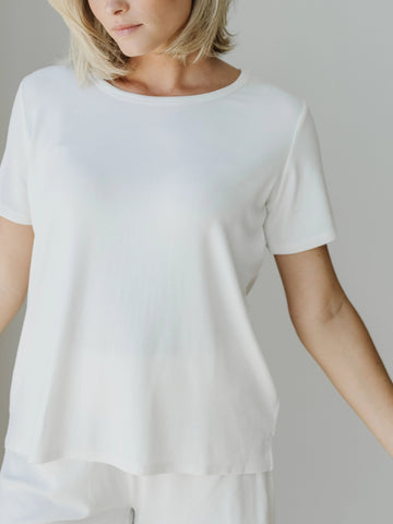 Women’s Bamboo Rib-Knit Short Sleeve Lounge Top - Last Chance
