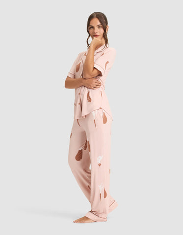 Women's Bamboo Stretch-Knit Short Sleeve & Pant Pajama Set - Last Chance