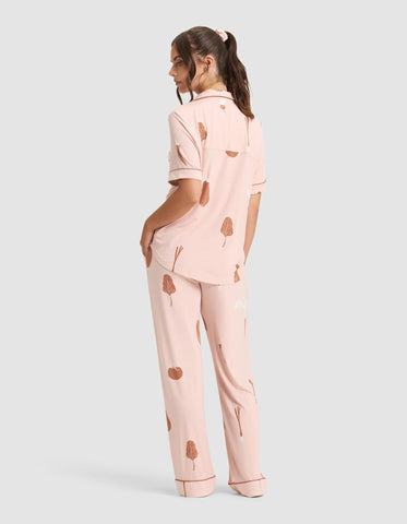 Women's Bamboo Stretch-Knit Short Sleeve & Pant Pajama Set - Last Chance