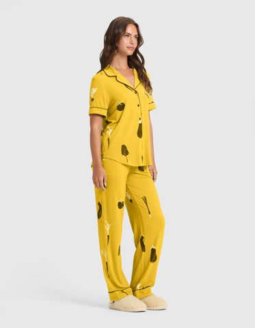 Women's Bamboo Stretch-Knit Short Sleeve & Pant Pajama Set - Last Chance