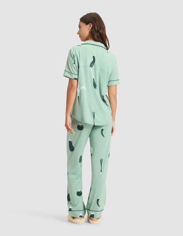 Women's Bamboo Stretch-Knit Short Sleeve & Pant Pajama Set - Last Chance