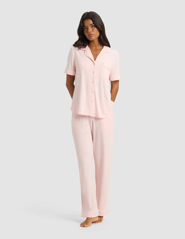 Women's Bamboo Stretch-Knit Short Sleeve & Pant Pajama Set