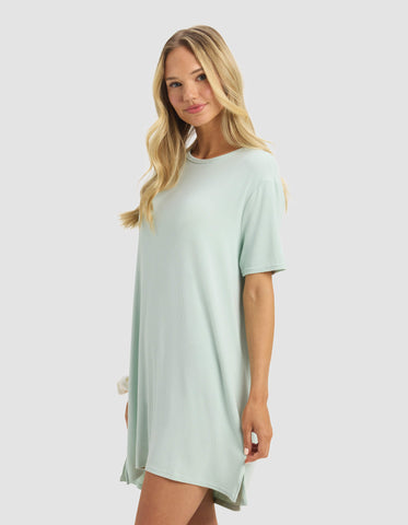 Women's Bamboo Rib-Knit Boyfriend Sleep Dress