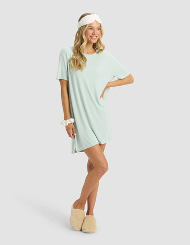Women's Bamboo Rib-Knit Boyfriend Sleep Dress