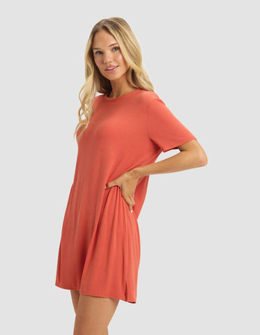 Women's Bamboo Rib-Knit Boyfriend Sleep Dress