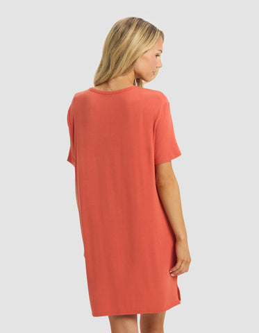 Women's Bamboo Rib-Knit Boyfriend Sleep Dress
