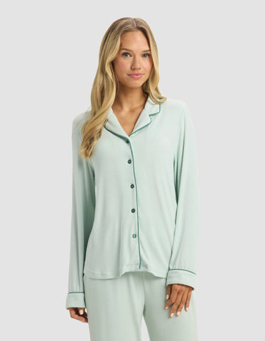 Women's Bamboo Rib-Knit Classic Long Sleeve Pajama Set