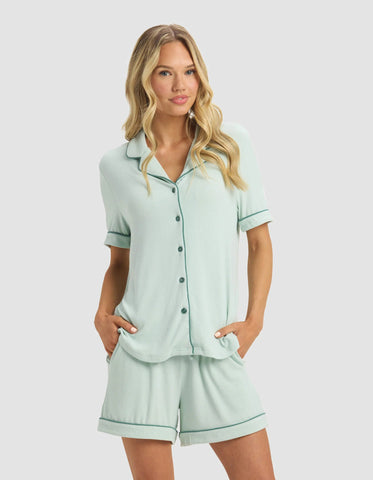 Women's Bamboo Rib-Knit Classic Short Sleeve Pajama Top