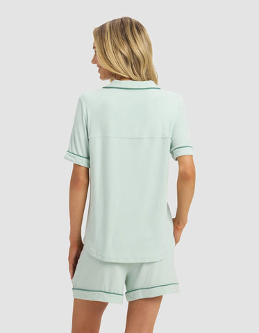 Women's Bamboo Rib-Knit Classic Short Sleeve Pajama Top