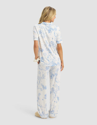 Women's Bamboo Stretch-Knit Short Sleeve & Pant Pajama Set