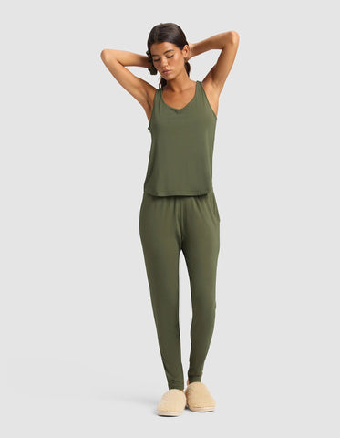 Women's Bamboo Stretch-Knit Tank & Tapered Pant Set