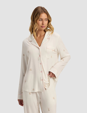 Women's Bamboo Stretch-Knit Long Sleeve Pajama Set