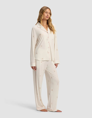 Women's Bamboo Stretch-Knit Long Sleeve Pajama Set