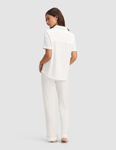 Women's Bamboo Stretch-Knit Short Sleeve & Pant Pajama Set