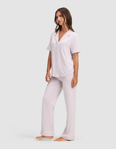 Women's Bamboo Stretch-Knit Short Sleeve & Pant Pajama Set - Last Chance