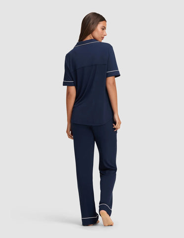 Women's Bamboo Stretch-Knit Short Sleeve & Pant Pajama Set