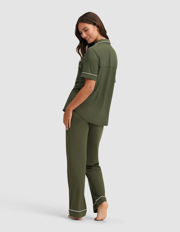 Women's Bamboo Stretch-Knit Short Sleeve & Pant Pajama Set - Last Chance