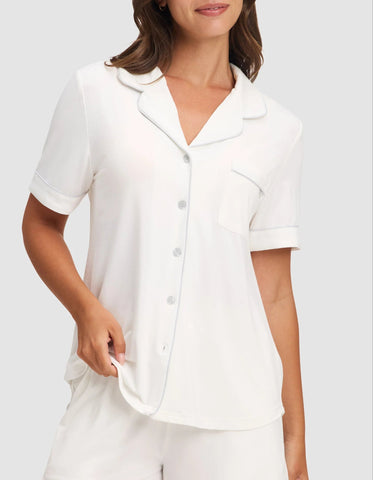 Women's Bamboo Stretch-Knit Short Sleeve Pajama Top