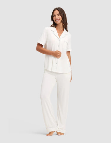 Women's Bamboo Stretch-Knit Short Sleeve Pajama Top