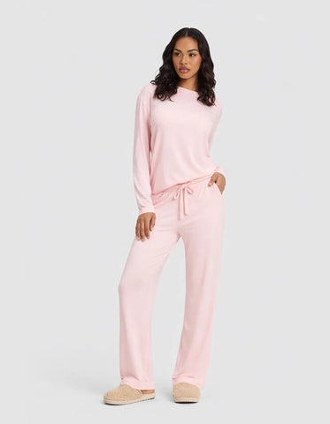 Women's Bamboo Stretch-Knit Long Sleeve Lounge Tee & Pant Set