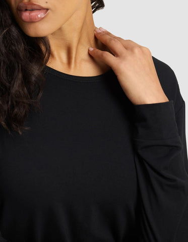 Women's Bamboo Stretch-Knit Long Sleeve Lounge Tee