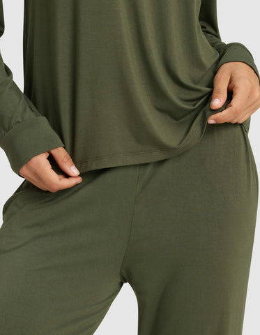 Women's Bamboo Stretch-Knit Long Sleeve Lounge Tee